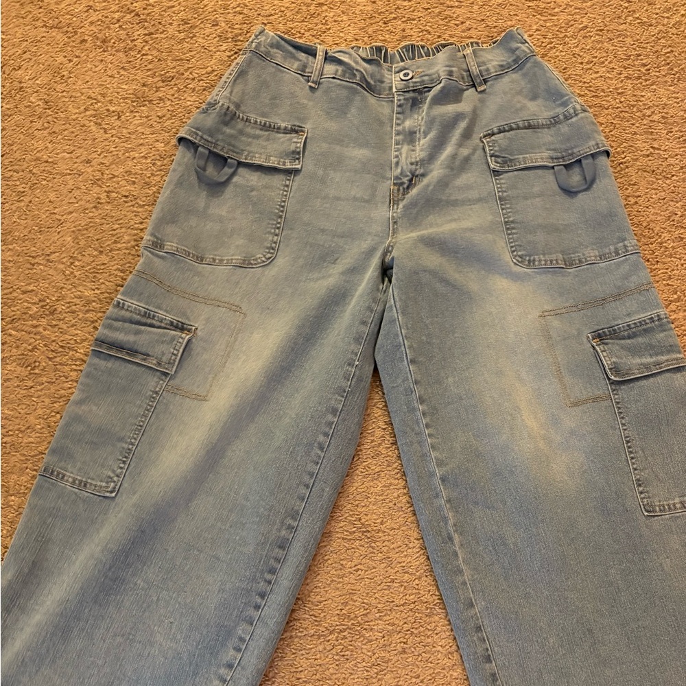 Almost Famous Cargo-style Stretchy Jeans 1X
